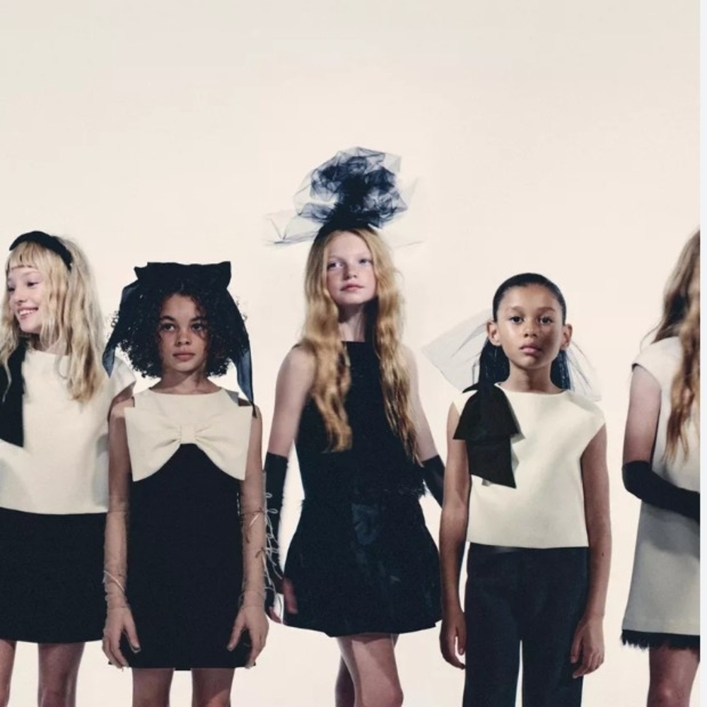 Elegant Black and White Kids Formal Dress